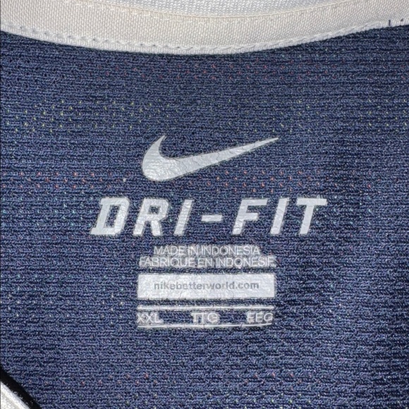 Nike sleeveless jersey blue white rubberized stripes on the side size 2XL - Picture 6 of 12